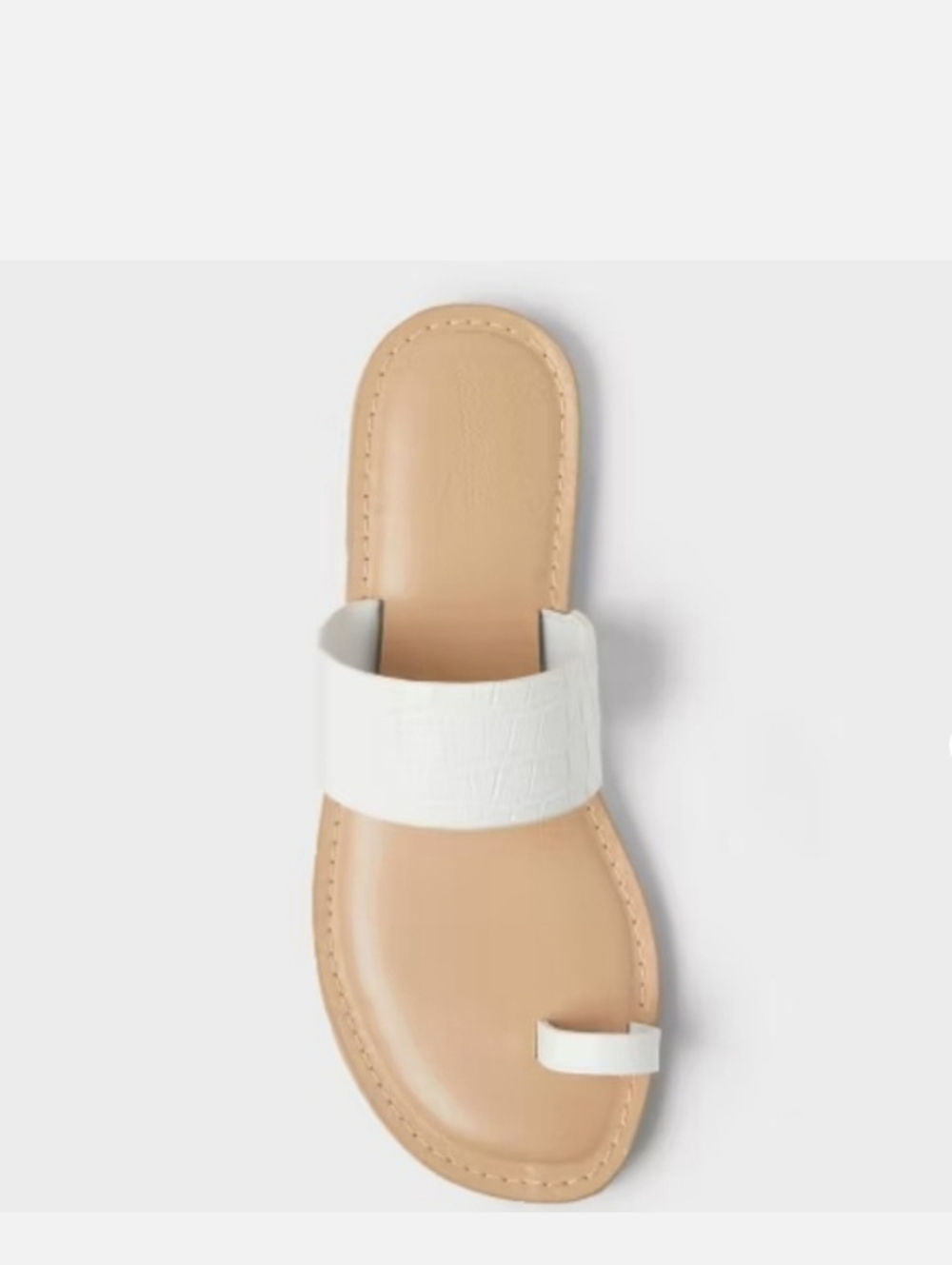 NWT Universal Thread Juno White Toe-Loop Slide Sandal - Picture 3 of 4